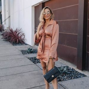 L'Academie Peach Mini Dress